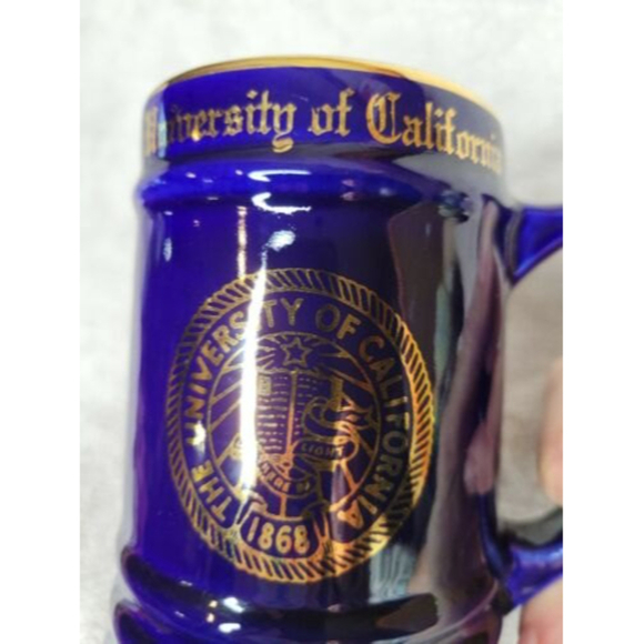 University of California Vintage Cobalt Blue Tankard/Mug Gold Trim WC Bunting Co - Picture 2 of 5